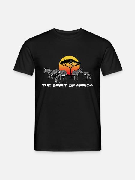 l'Esprit de l'Afrique (zèbres) - T-shirt homme - noir