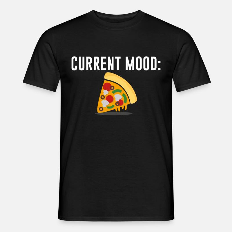 Current Mood Pizza - helles Design - Männer T-Shirt - Schwarz