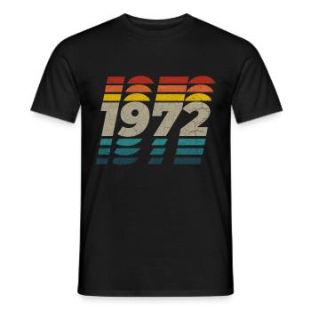 50e anniversaire, 1972. Anniversary grunge - T-shirt homme - noir - Devant - AI Model Male 178 light (178cm)