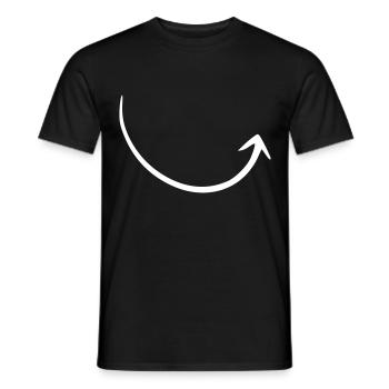 Arrow drawing sketch white - Men's T-Shirt - black - Front - AI Model Male 178 light (178cm)