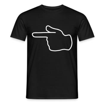 Emoji show left sketch white - Men's T-Shirt - black - Front - AI Model Male 178 light (178cm)