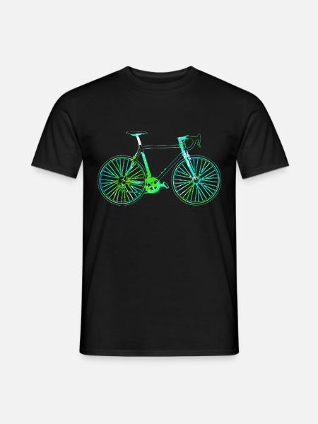 Bicycle cyclist cycling bike wheel gift - Men's T-Shirt - black