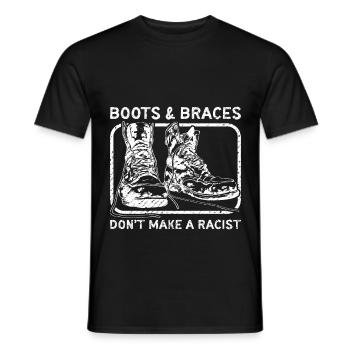Boots and Braces Anti Racist Skinhead 1969 Punks - Men's T-Shirt - black - Front - AI Model Male 178 light (178cm)