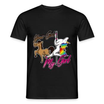 Pole dance unicorn pole dance gift - Men's T-Shirt - black - Front - AI Model Male 178 light (178cm)