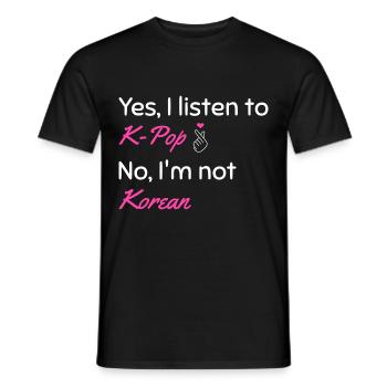 K-pop coréen korean pop musique cadeau de Kpop - T-shirt homme - noir - Devant - AI Model Male 178 light (178cm)