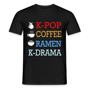 K-Pop Café Korea Pop Kdrama Kpop Corée - T-shirt homme - noir - Devant - AI Model Male 178 light (178cm)