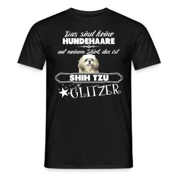 SHIH TZU Glitzer - Männer T-Shirt - Schwarz - Vorne - AI Model Male 178 light (178cm)