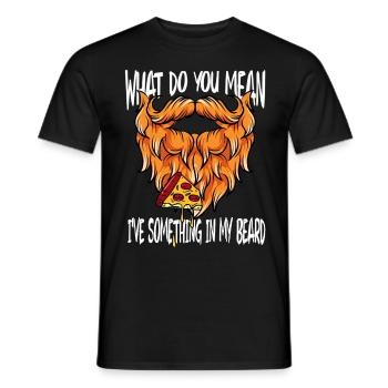 Food Leftovers Food In the Beard Beard Spilled Pizza - Men's T-Shirt - black - Front - AI Model Male 178 light (178cm)