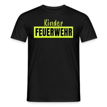 Kinderfeuerwehr Feuerwehr Feuerwehrmann Uniform - Männer T-Shirt - Schwarz - Vorne - AI Model Male 178 light (178cm)