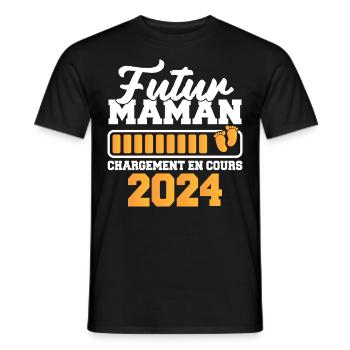 Nouveau Nouvelle Naissance Future Maman 2024 - T-shirt homme - noir - Devant - AI Model Male 178 light (178cm)