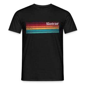 Rétro - Fente de voiture Slot racing - T-shirt homme - noir - Devant - AI Model Male 178 light (178cm)