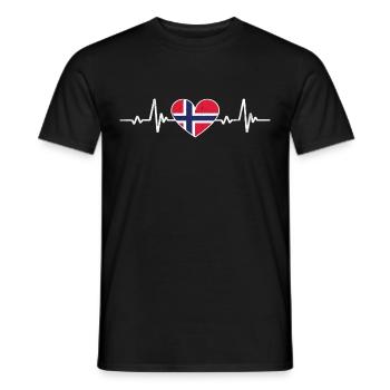Norvège Coeur Drapeau Norvégien Rétro - T-shirt homme - noir - Devant - AI Model Male 178 light (178cm)