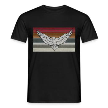 Adler Falke Vogel Tier Vintage fliegen Geschenk - Männer T-Shirt - Schwarz - Vorne - AI Model Male 178 light (178cm)