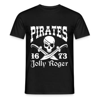 Pirate Jolly Roger 1673 - T-shirt homme - noir - Devant - AI Model Male 178 light (178cm)