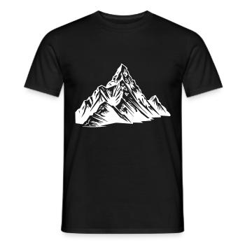Mountains Alpen Symbol Silhouette - Männer T-Shirt - Schwarz - Vorne - AI Model Male 178 light (178cm)