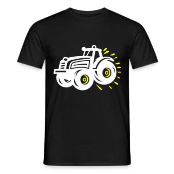 Tracteur Agriculteur Silhouette Agriculteur - T-shirt homme - noir - Devant - AI Model Male 178 light (178cm)