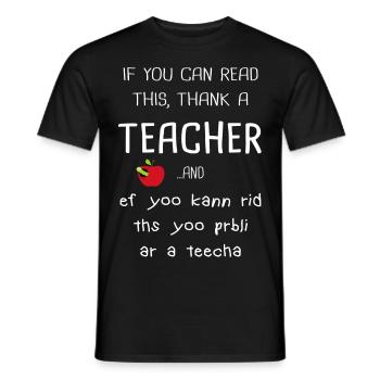 Teacher out of conviction teaching passion - Men's T-Shirt - black - Front - AI Model Male 178 light (178cm)