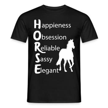 Reitsport Pferde Reiten Reiterin Geschenke Ponny - Männer T-Shirt - Schwarz - Vorne - AI Model Male 178 light (178cm)
