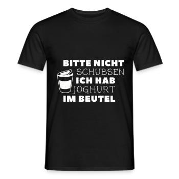 bitte nicht schubsen ich hab joghurt im beutel - Männer T-Shirt - Schwarz - Vorne - AI Model Male 178 light (178cm)