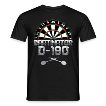 Darts Dartinator D-180 One hundred Eighty Sport - Männer T-Shirt - Schwarz - Vorne - AI Model Male 178 light (178cm)
