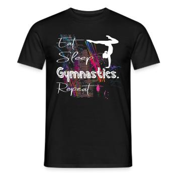 Eat Sleep Gymnastics Repeat Gymnastics Gymnastics - Men's T-Shirt - black - Front - AI Model Male 178 light (178cm)