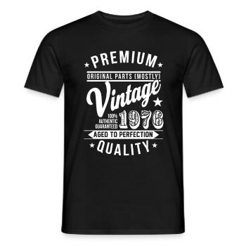 Premium Vintage Year T Shirt 1976 - T-shirt homme - noir - Devant - AI Model Male 178 light (178cm)