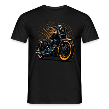 Classic motorcycle illustration - Men's T-Shirt - black - Front - AI Model Male 178 light (178cm)