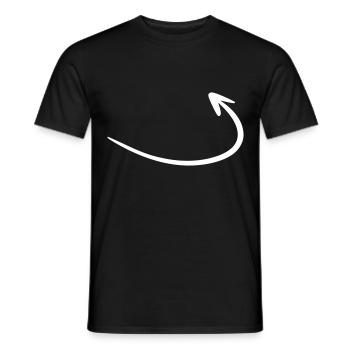 Arrow drawing sketch white - Men's T-Shirt - black - Front - AI Model Male 178 light (178cm)