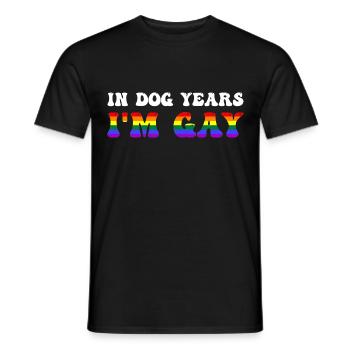 Dans les années de chien, je suis gay - T-shirt homme - noir - Devant - AI Model Male 178 light (178cm)