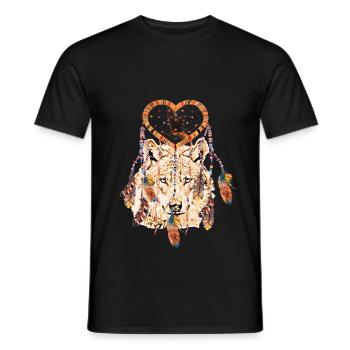 Wolf rêve attrape-rêves Mystic Faucon - T-shirt homme - noir - Devant - AI Model Male 178 light (178cm)