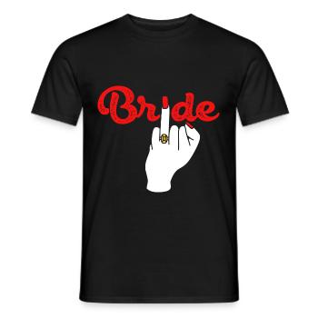 Braut Heirat Hochzeit Mittelfinger - Männer T-Shirt - Schwarz - Vorne - AI Model Male 178 light (178cm)