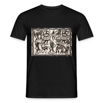toile korhogo 2 - T-shirt homme - noir - Devant - AI Model Male 178 light (178cm)