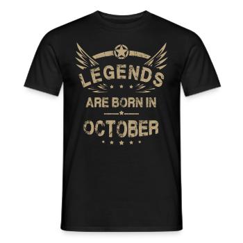Geburtstag - Legenden sind im Oktober geboren - Männer T-Shirt - Schwarz - Vorne - AI Model Male 178 light (178cm)