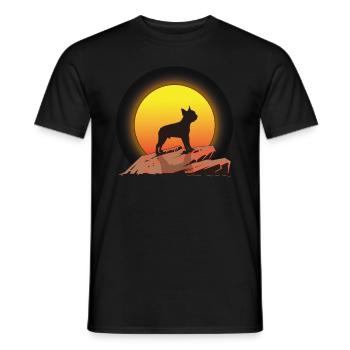 Boston Terrier retro Geschenk Shirt - Männer T-Shirt - Schwarz - Vorne - AI Model Male 178 light (178cm)