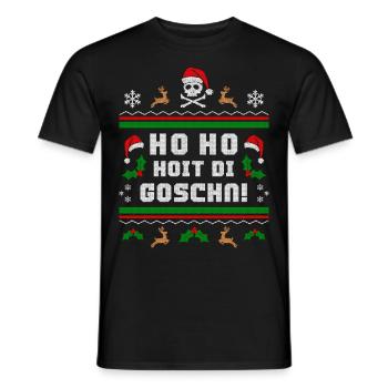 Ho Ho Hoit die Goschn! Weihnachten lustig Bayern - Männer T-Shirt - Schwarz - Vorne - AI Model Male 178 light (178cm)