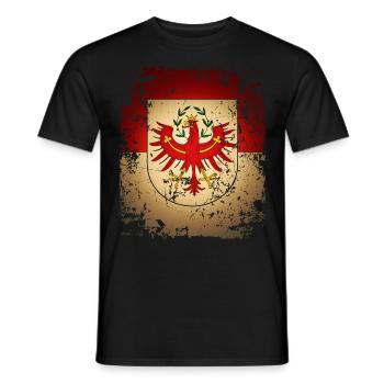 Tyrol Retro Blason Drapeau Drapeau Bua Madl tyrolien - T-shirt homme - noir - Devant - AI Model Male 178 light (178cm)