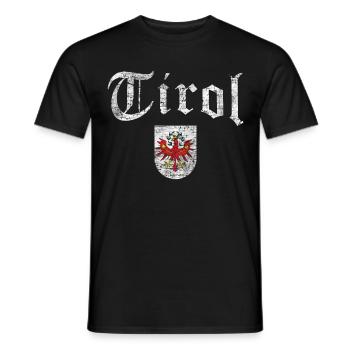 Tirol Vintage Retro mit Tiroler Wappen Adler - Männer T-Shirt - Schwarz - Vorne - AI Model Male 178 light (178cm)