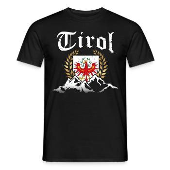 Tirol Tiroler Adler Wappen und Berge Retro Look - Männer T-Shirt - Schwarz - Vorne - AI Model Male 178 light (178cm)