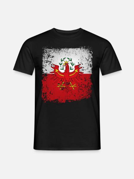 Tirol Tiroler Adler Wappen Retro Fahne Flagge - Männer T-Shirt - Schwarz