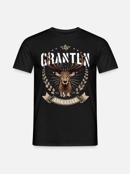 Grantln is a lifestyle Hirsch Grantler Bayern - Männer T-Shirt - Schwarz