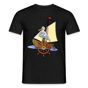 Seagull Seafarer Croisière TravelEr Ahoi - T-shirt homme - noir - Devant - AI Model Male 178 light (178cm)