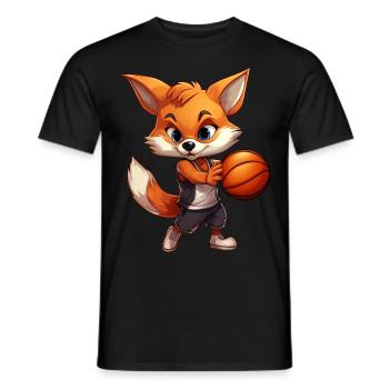 Renard de basket-ball - T-shirt homme - noir - Devant - AI Model Male 178 light (178cm)