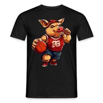 Cochon de basket-ball - T-shirt homme - noir - Devant - AI Model Male 178 light (178cm)