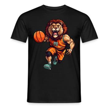 Basketball Löwe - Männer T-Shirt - Schwarz - Vorne - AI Model Male 178 light (178cm)