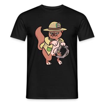 Chat Wild West Cowboy Ranch Lasso Hippie - T-shirt homme - noir - Devant - AI Model Male 178 light (178cm)