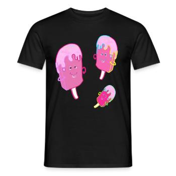 Crème glacée d’été Crème glacée Crème glacée enfant - T-shirt homme - noir - Devant - AI Model Male 178 light (178cm)