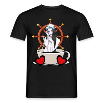 Gouvernail Maritime Barreur Marin Marin Moin - T-shirt homme - noir - Devant - AI Model Male 178 light (178cm)