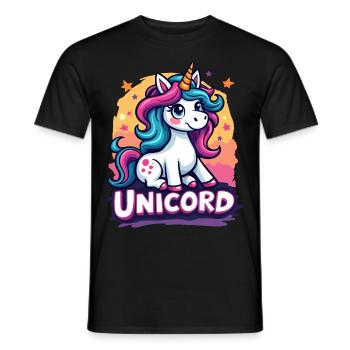 Unicord - Licorne mignonne avec une touche amusante - T-shirt homme - noir - Devant - AI Model Male 178 light (178cm)