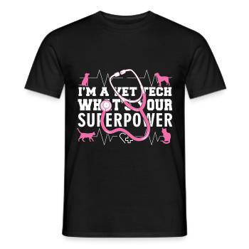Veterinärtechniker/in - Männer T-Shirt - Schwarz - Vorne - AI Model Male 178 light (178cm)