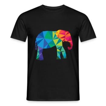 Elephant Colorful - Men's T-Shirt - black - Front - AI Model Male 178 light (178cm)